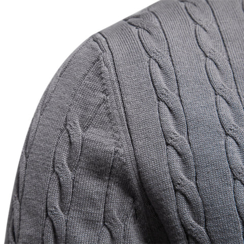 Men's knitted sweater cotton solid color high quality embroidered camel