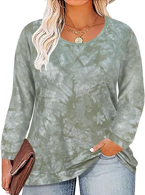 Women's Plus Size New 3/4 Sleeve V-Neck Button Casual Loose Blouse Top