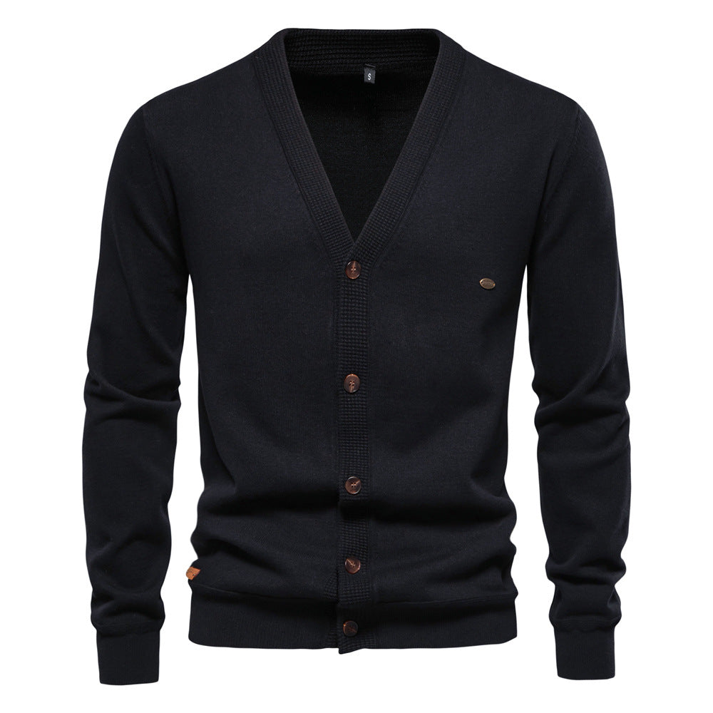 Men's Knit Cardigan Button Casual Sweater S-2XL Waffle Texture