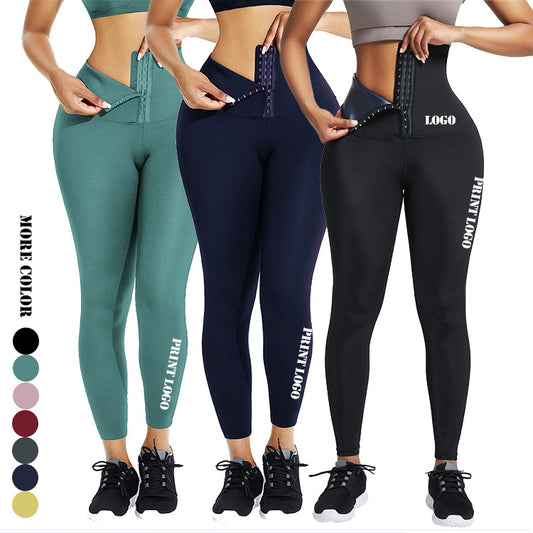 Slim Bodysuit for Women Slim Bodysuit for Women plus Size High Top Sports Belly Tight Pants Outer Wear Breasted Corset Bottoming Shark Pants Leggings