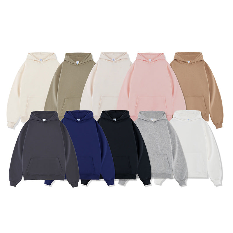 Mens Hooded Sweatshirt Long Sleeve Solid Knitted Hoodie Pullover Sweater