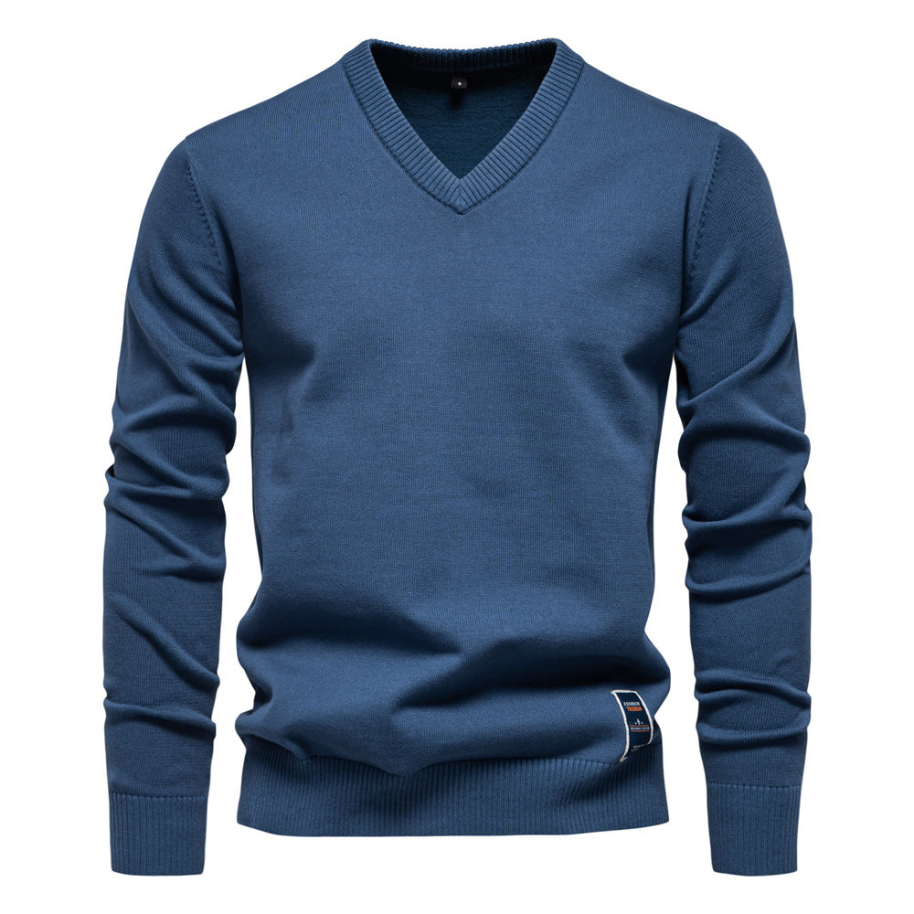 Men's Knitted Sweater V-Neck Button Casual Sweater S-2XL