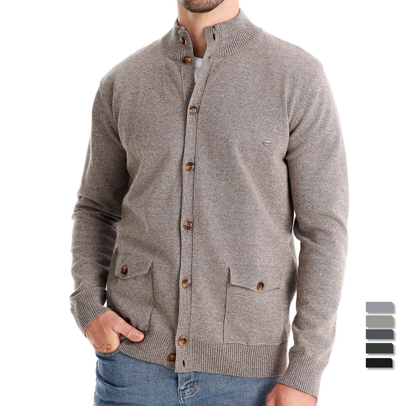 Men's sweater cotton cardigan high quality business casual solid color autumn and winter S-2XL