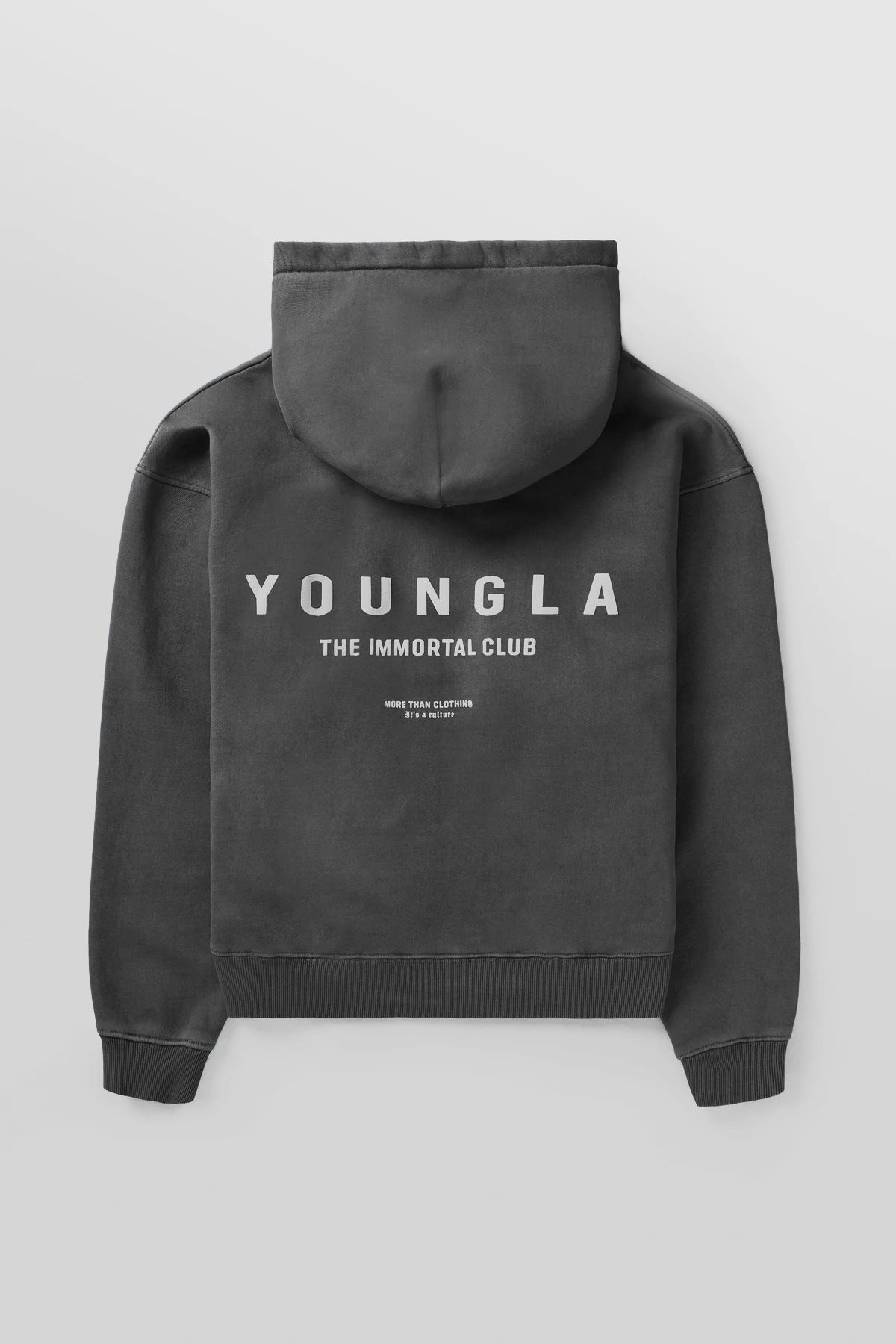 Youngla Men's Oversized Pullover Hoodie Double-Layer Composite Fabric Printed Jacket Sports Fitness Sweatshirt