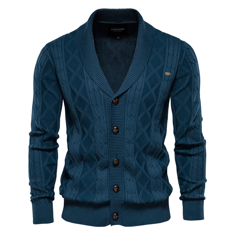 Men's Cardigan V-neck Long Sleeve Sweater Thickened Sweater Trendy Knitted Cardigan Jacket