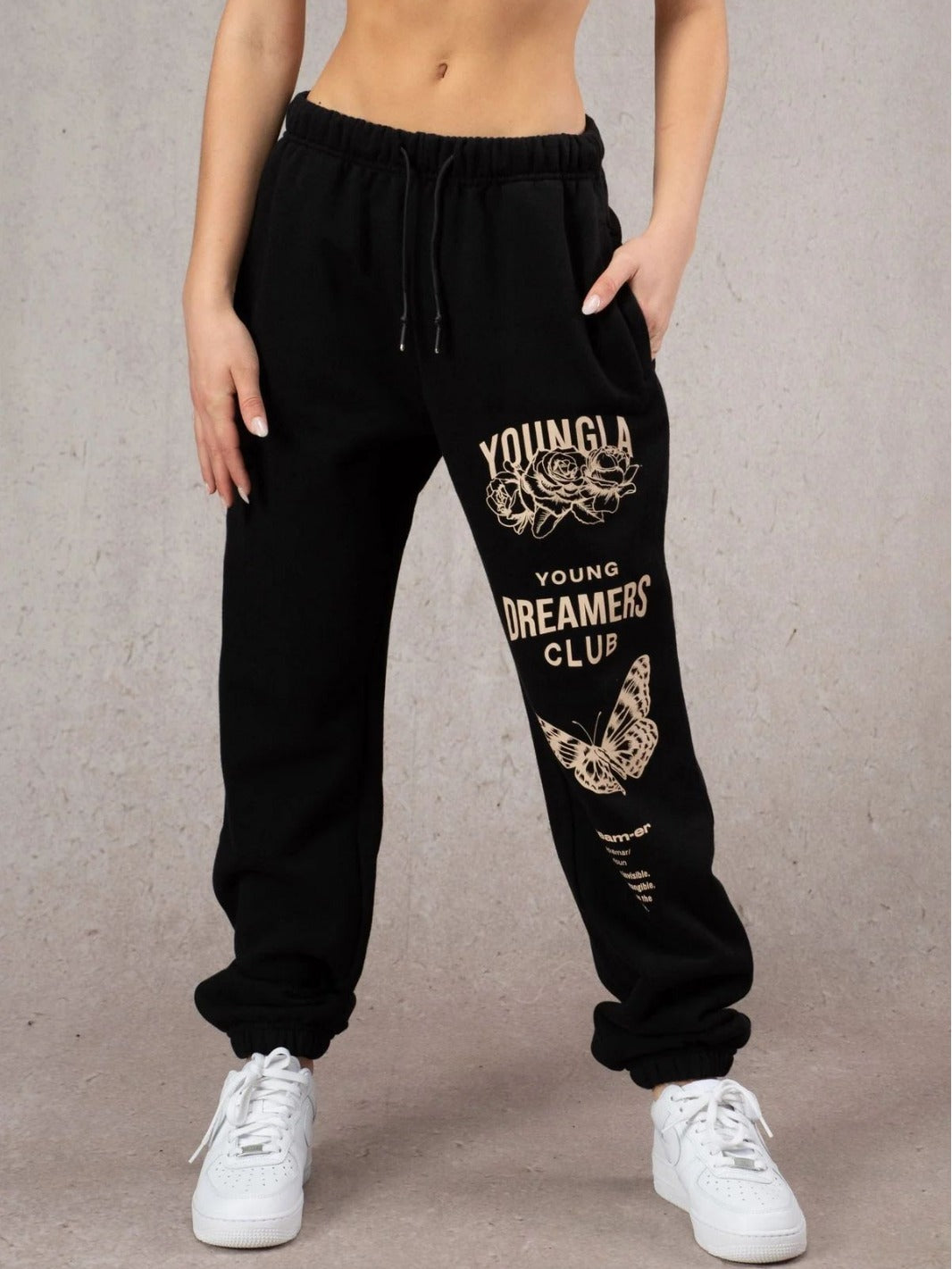 Youngla American Sports Pants Gym Bodybuilding Running Training Pants Cotton Terry Printed Ankle-Tied Trousers