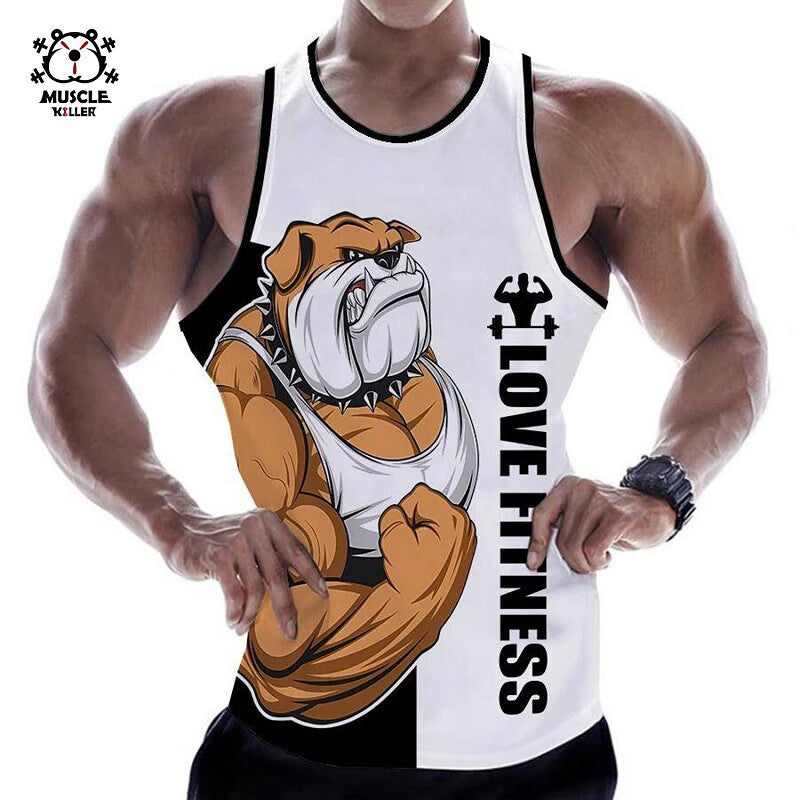 Muscle Killer Muscle Animal Sports Leisure Gym Wait Lifting Running Bodysuit Loose Dumbbell & Barbell Elastic