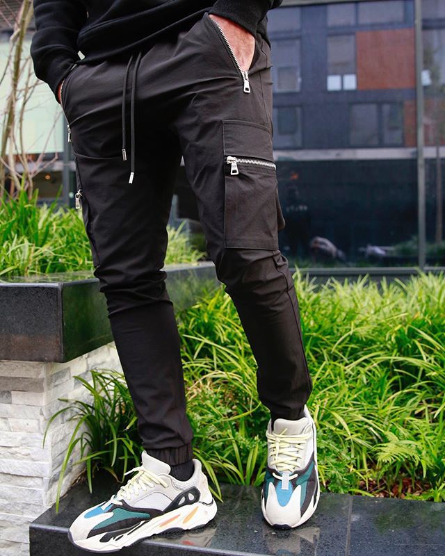 Muscle Athletic Casual Large Pocket Trousers Men's Fitness Running Training Zipper Pocket Pants