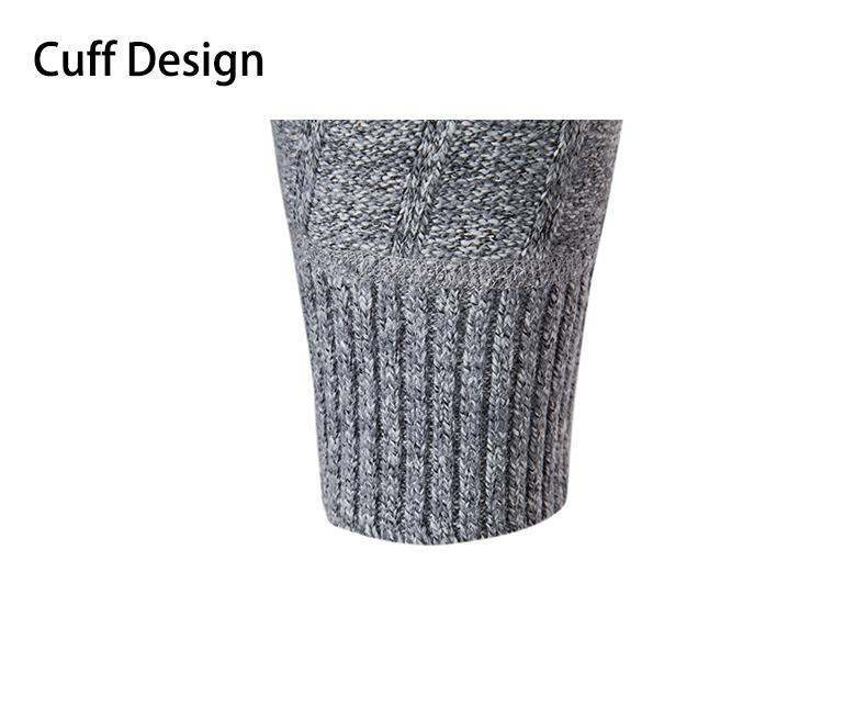 Men's Knitted Sweater Turtleneck Jacket Cotton Stand Collar Design Coat M-3XL