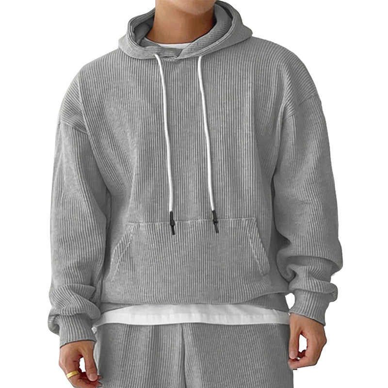 Men's sweatshirts, trendy loose solid color warm hoodies, large sizes M-3XL