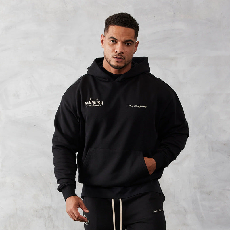 Vanquish Spring and Autumn New Men's Sports Fitness Oversized Pullover Hoodie High Quality Cotton Sweater