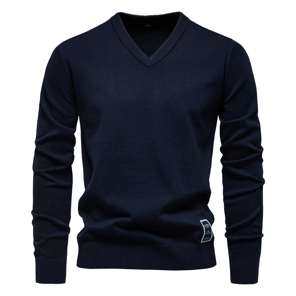 Men's Knitted Sweater V-Neck Button Casual Sweater S-2XL