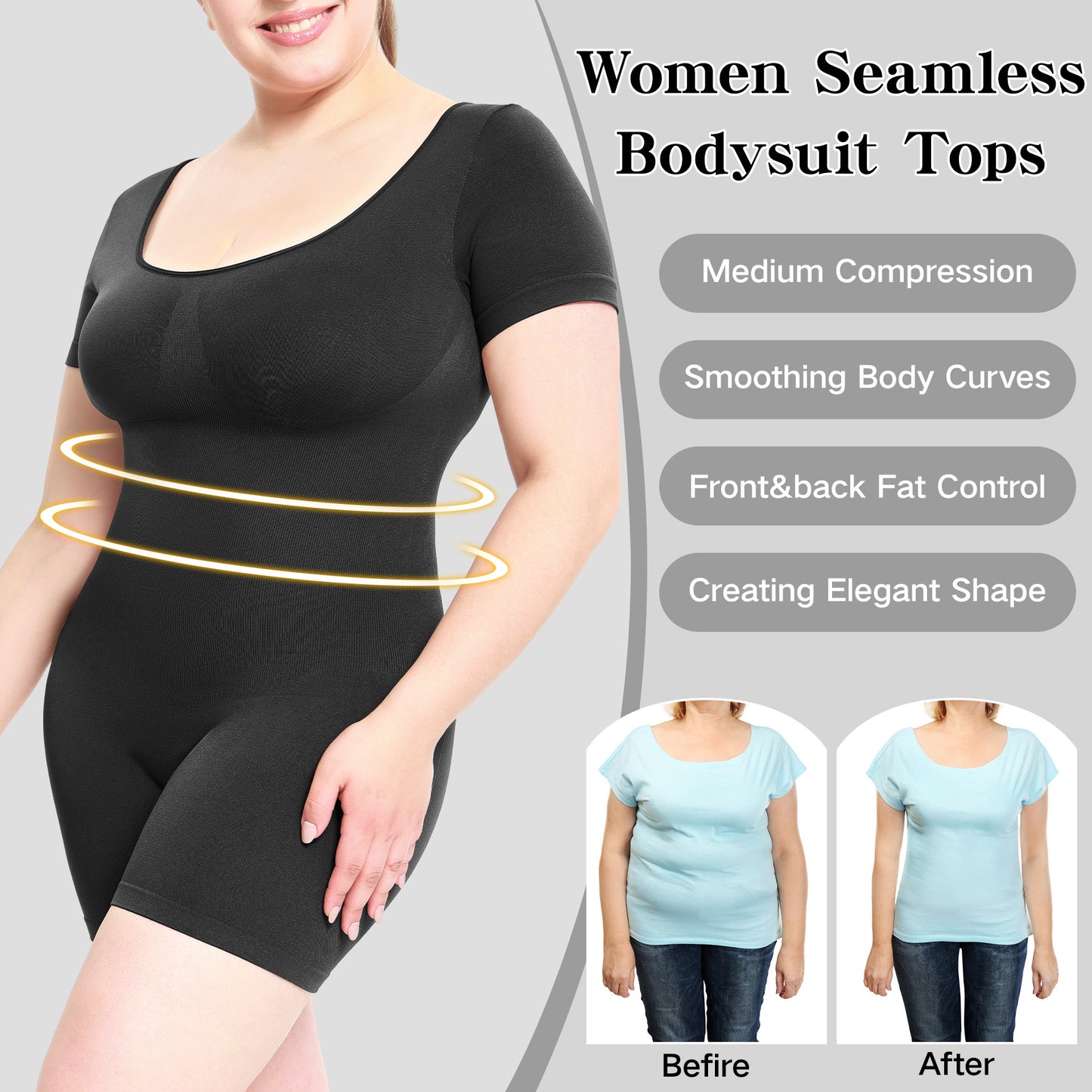 Slim Bodysuit for Women Slim Bodysuit for Women Girdle Jumpsuit Adult Women Outer Wear Bodybuilding Jumpsuits Short Sleeve Corset Hip Lifting Bodysuit