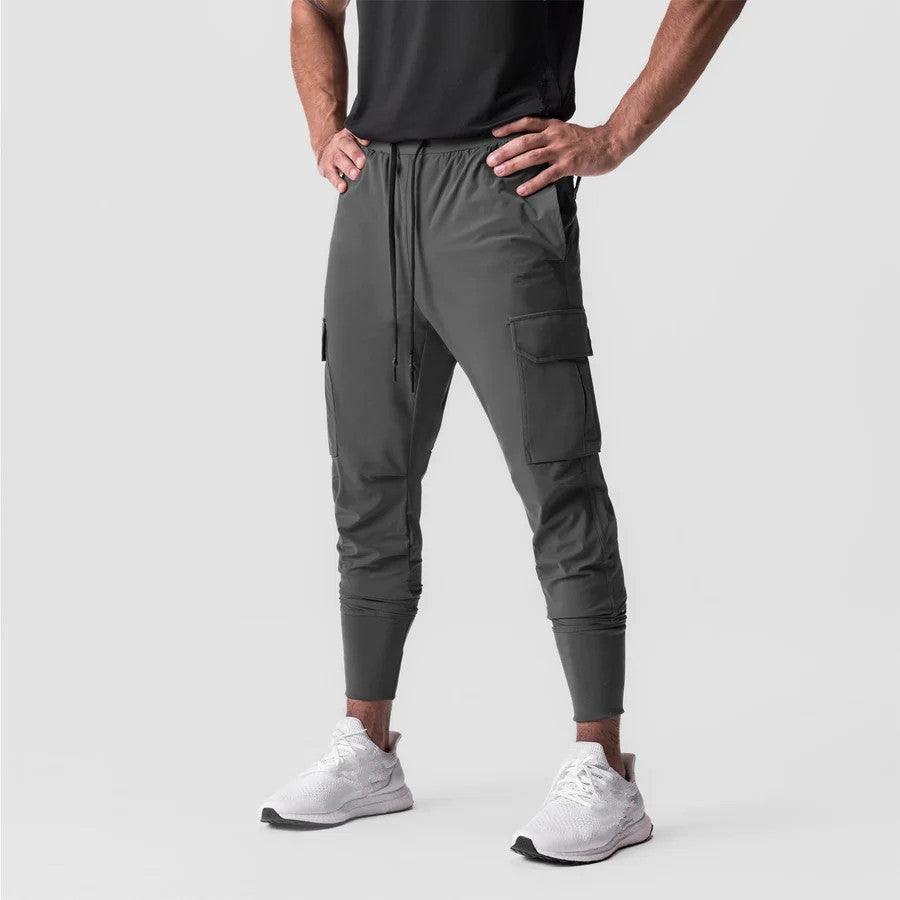 Men's Sports Pants Fitness Trousers Summer Thin Loose Quick-Drying Elastic Ankle-Tied Running Training