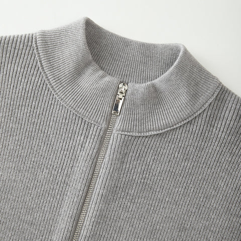 Men's sweater zip knit cardigan winter warm high neck long sleeve fashion