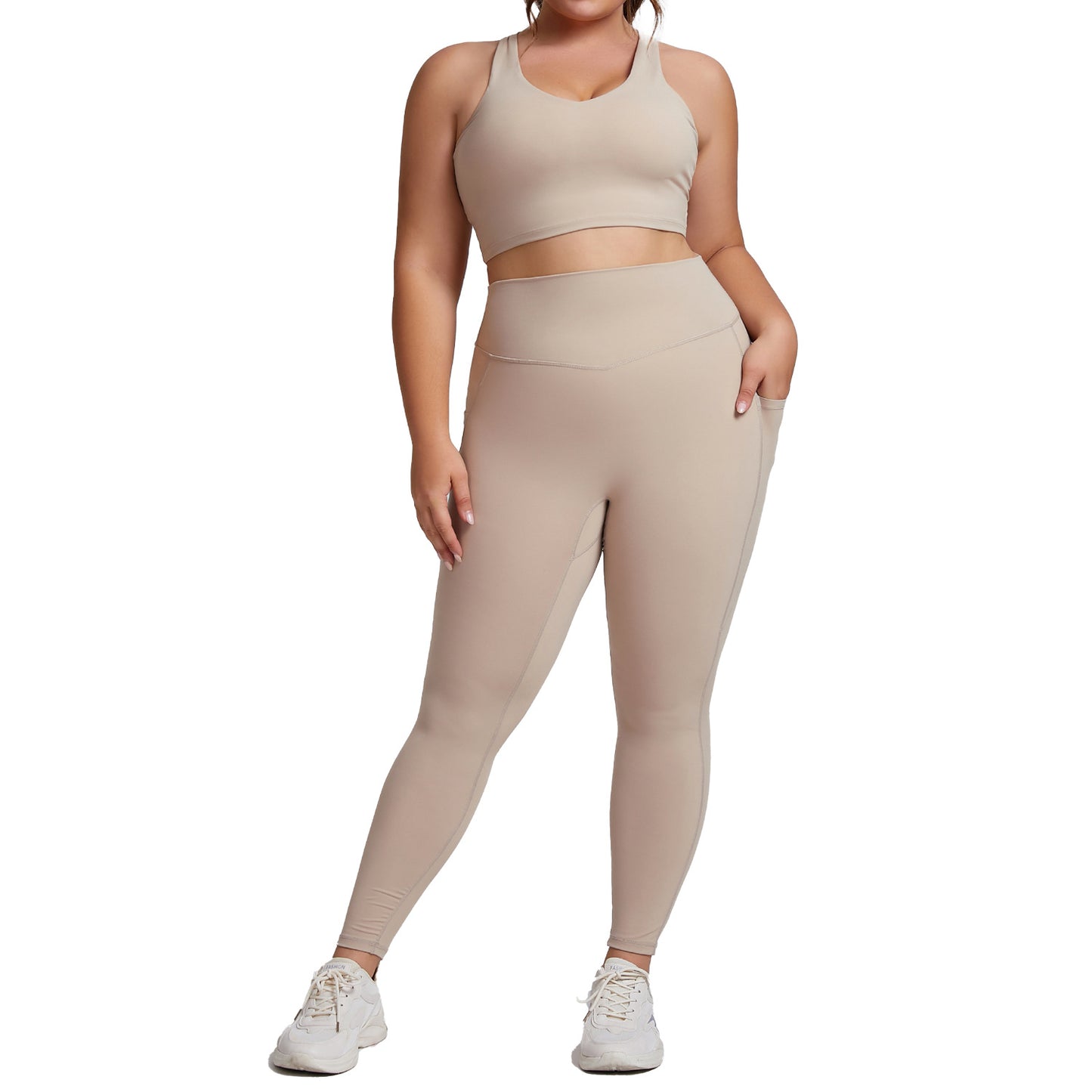 Leggings for Women Sexy plus Size Yoga Wear Suit Women's Tight Sportswear Two-Piece Bra Yoga Pants