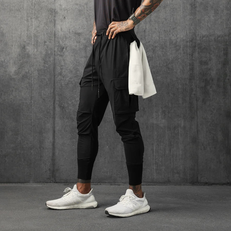 Men's Sports Pants Fitness Trousers Summer Thin Loose Quick-Drying Elastic Ankle-Tied Running Training