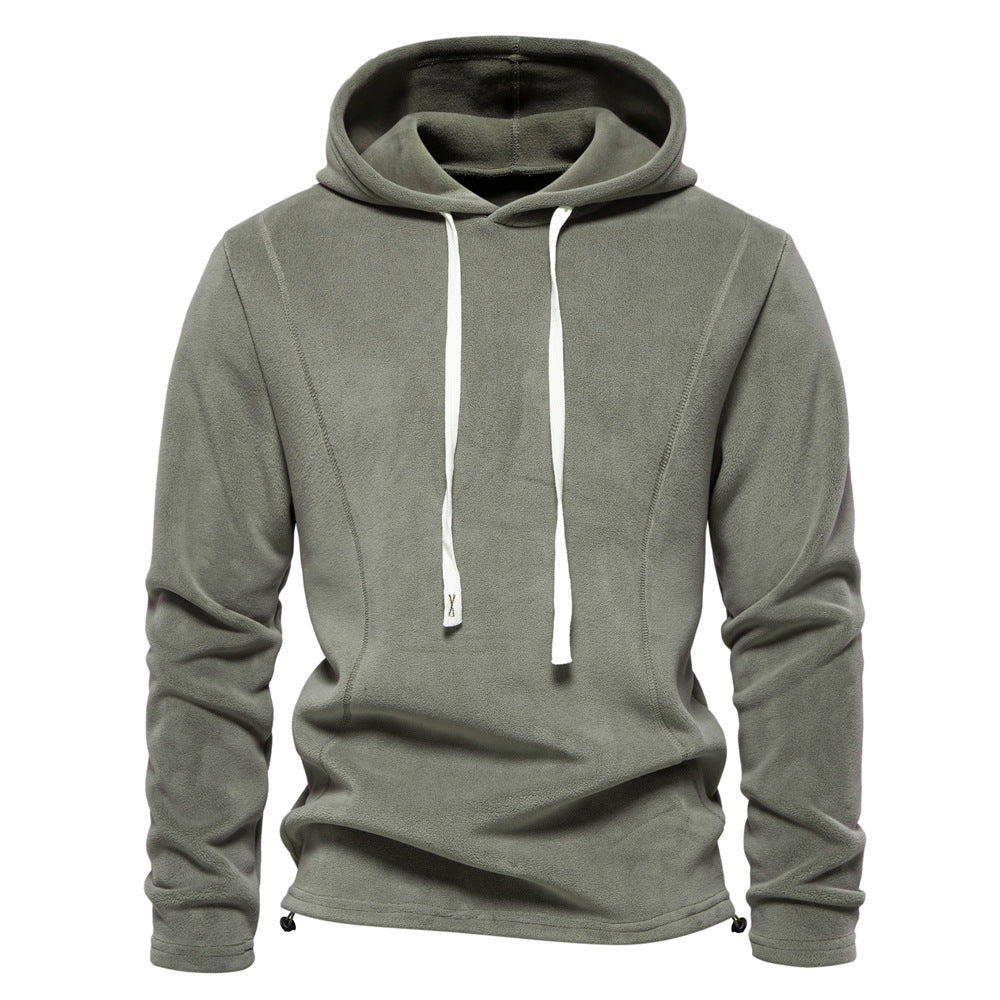 Men's hooded sweatshirt Polar fleece warm trendy all-match men's sweatshirt autumn and winter S-2XL