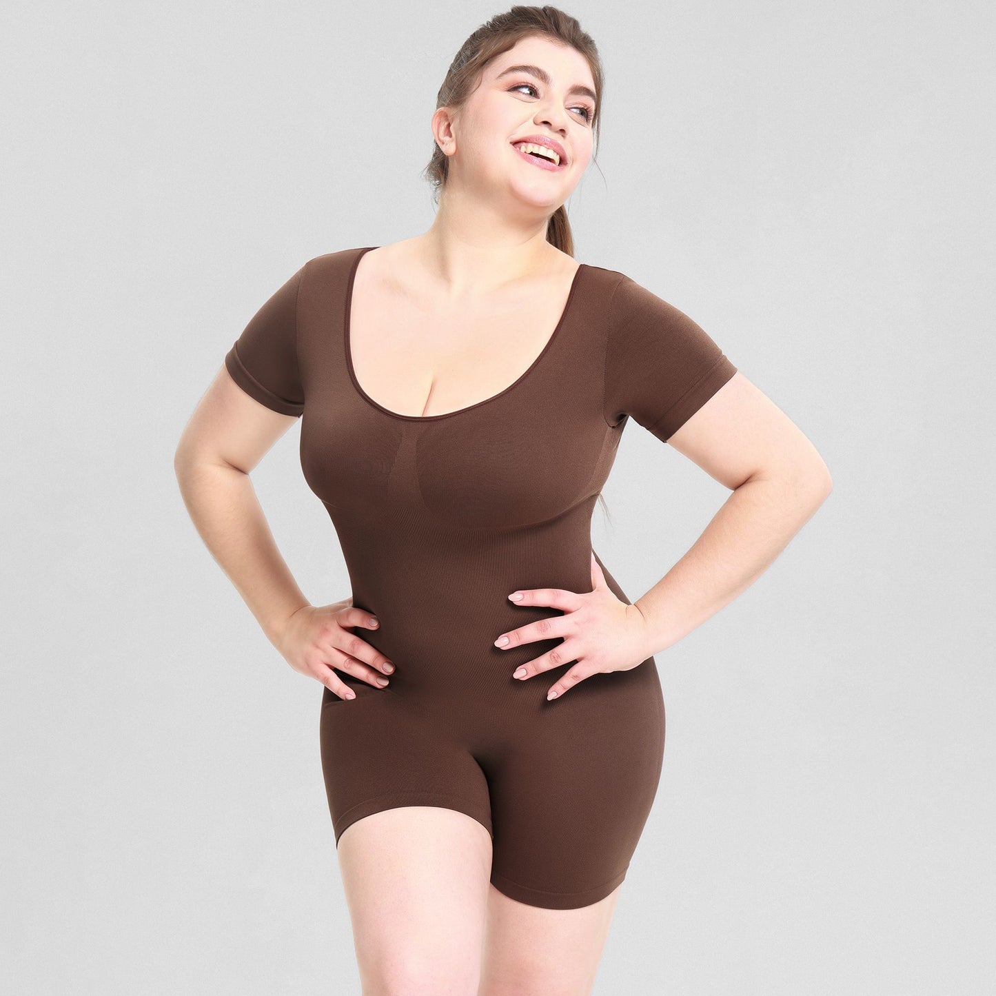 Slim Bodysuit for Women Slim Bodysuit for Women Girdle Jumpsuit Adult Women Outer Wear Bodybuilding Jumpsuits Short Sleeve Corset Hip Lifting Bodysuit