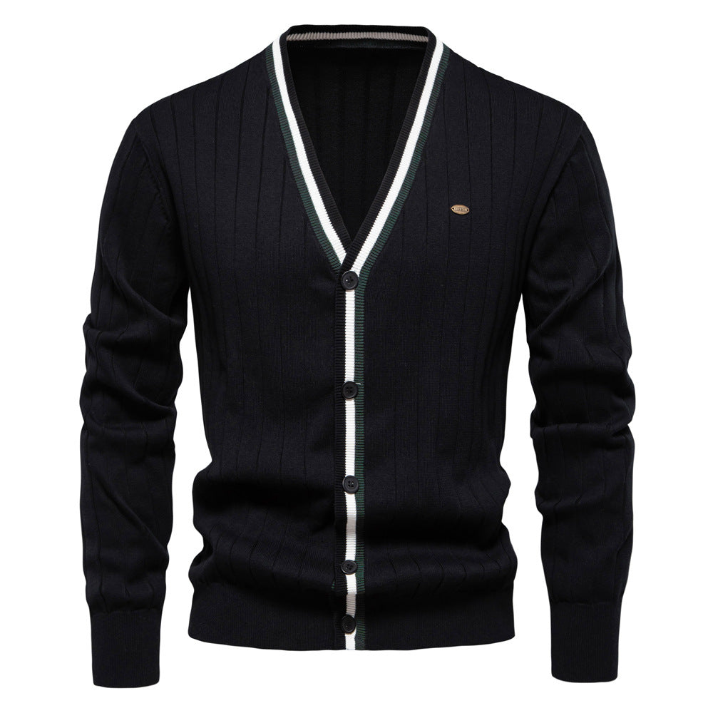 Men's Sweater V-neck Trendy Loose Handsome Cardigan Warm Hoodie Large Size M-3XL