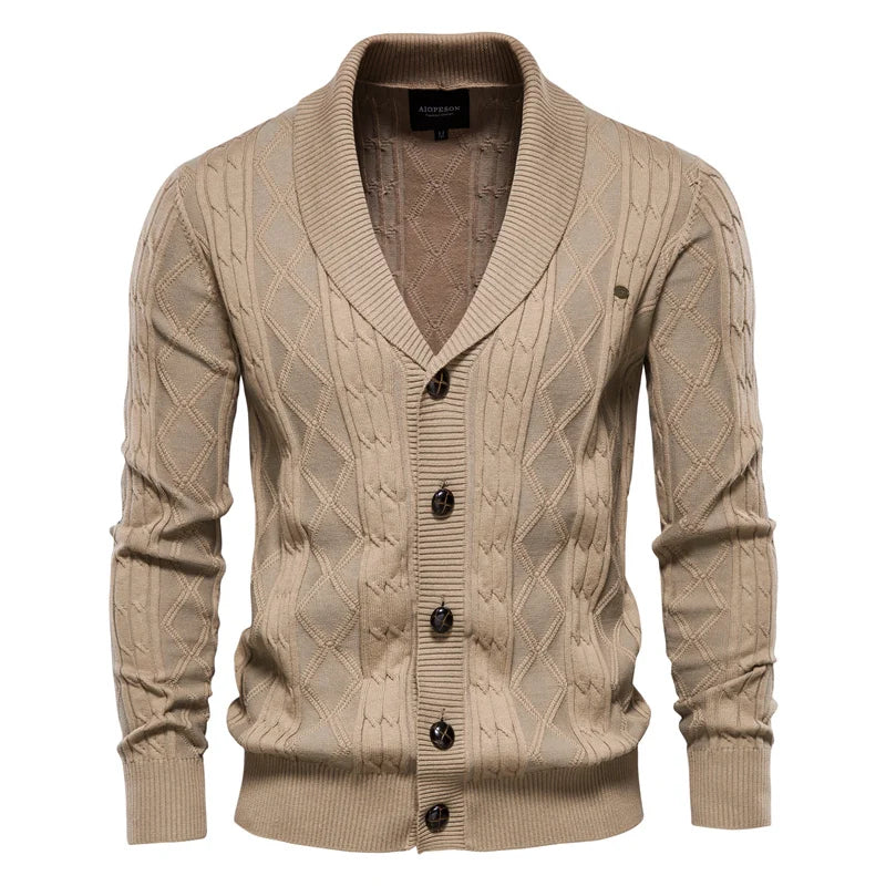 Men's Cardigan V-neck Long Sleeve Sweater Thickened Sweater Trendy Knitted Cardigan Jacket