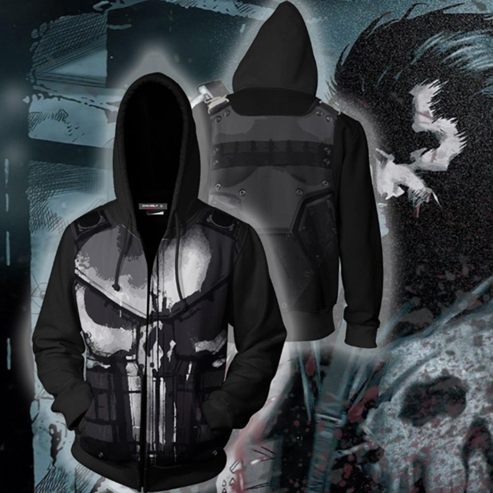 Men's hoodie Marvel Punisher print casual fashion brand S-5XL