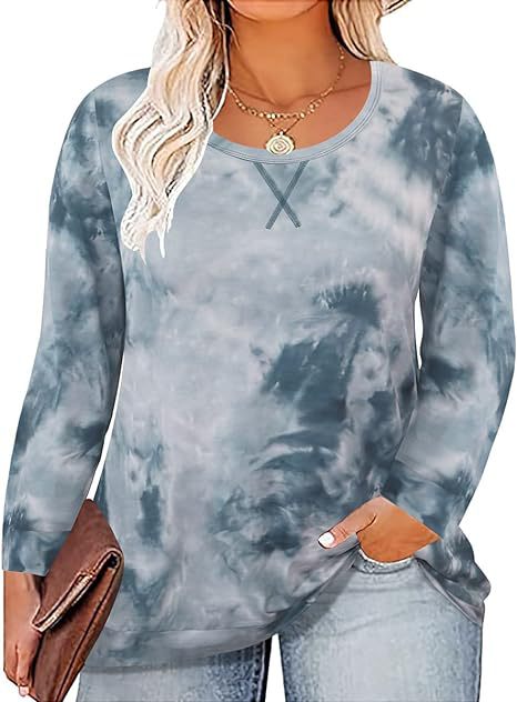 Women's Plus Size New 3/4 Sleeve V-Neck Button Casual Loose Blouse Top