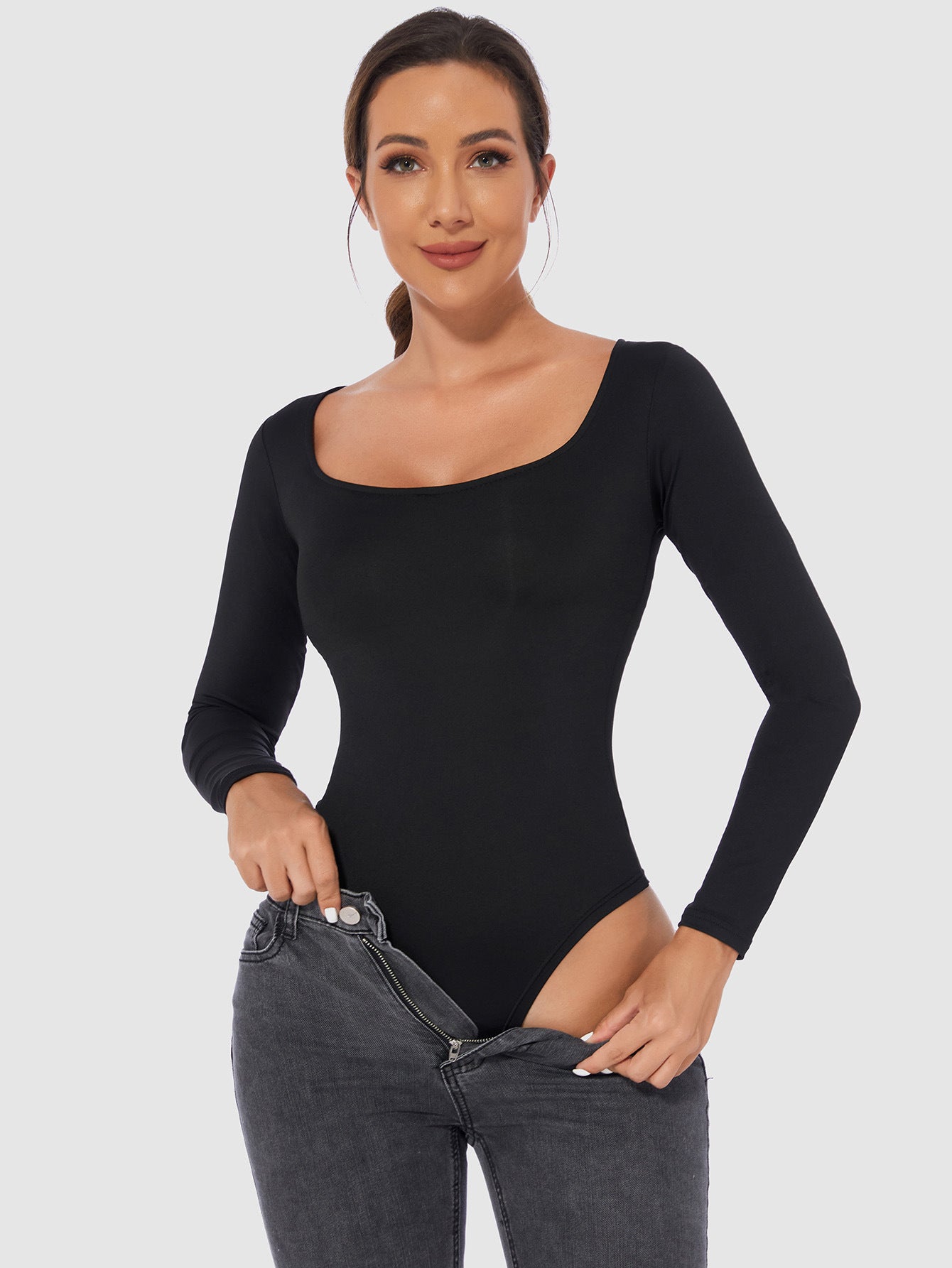 Slim Bodysuit for Women Slim Bodysuit for Women plus Size Women's Slim Bottoming Shirt T-shirt Long Sleeve Women's Jumpsuit Bodysuit Women's Shirt