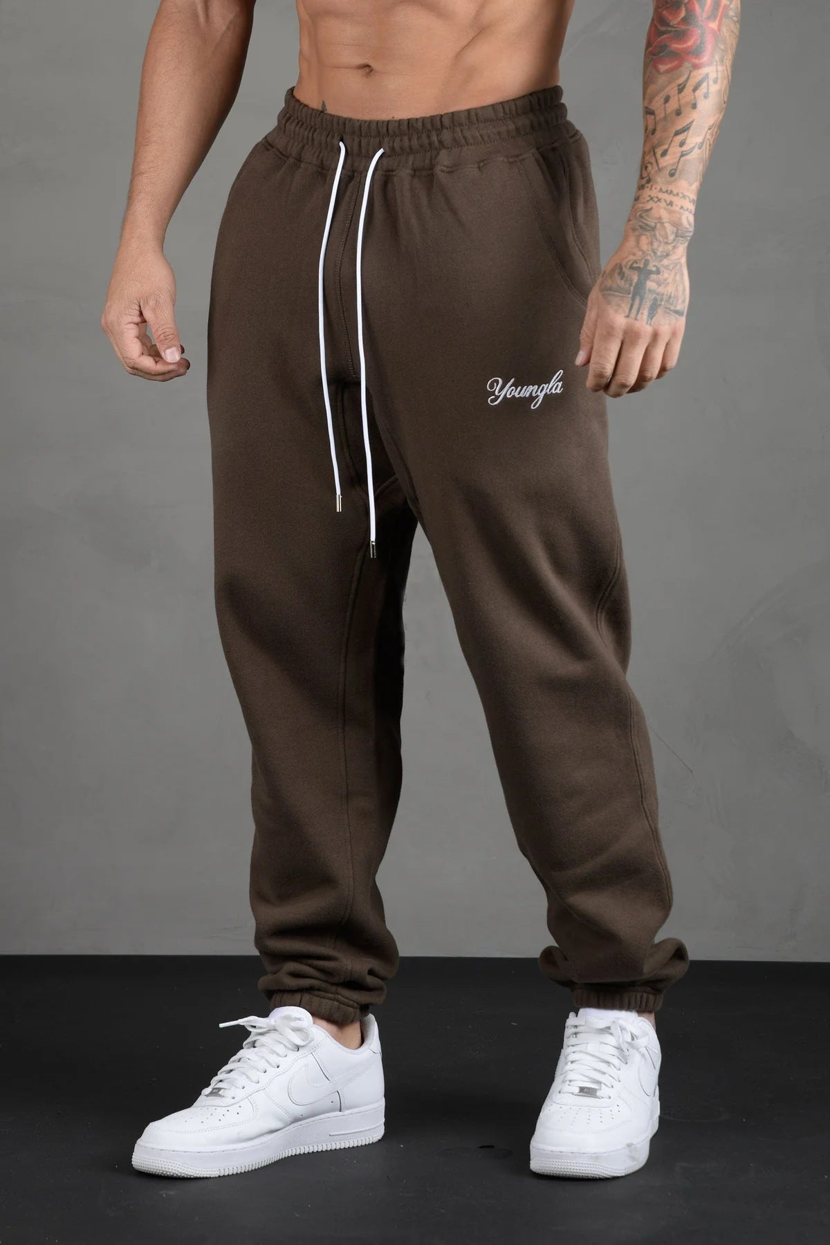 Men's Sports Pants Autumn and Winter New Gym Sports Fitness Cotton Embroidery Ankle-Tied Sweatpants