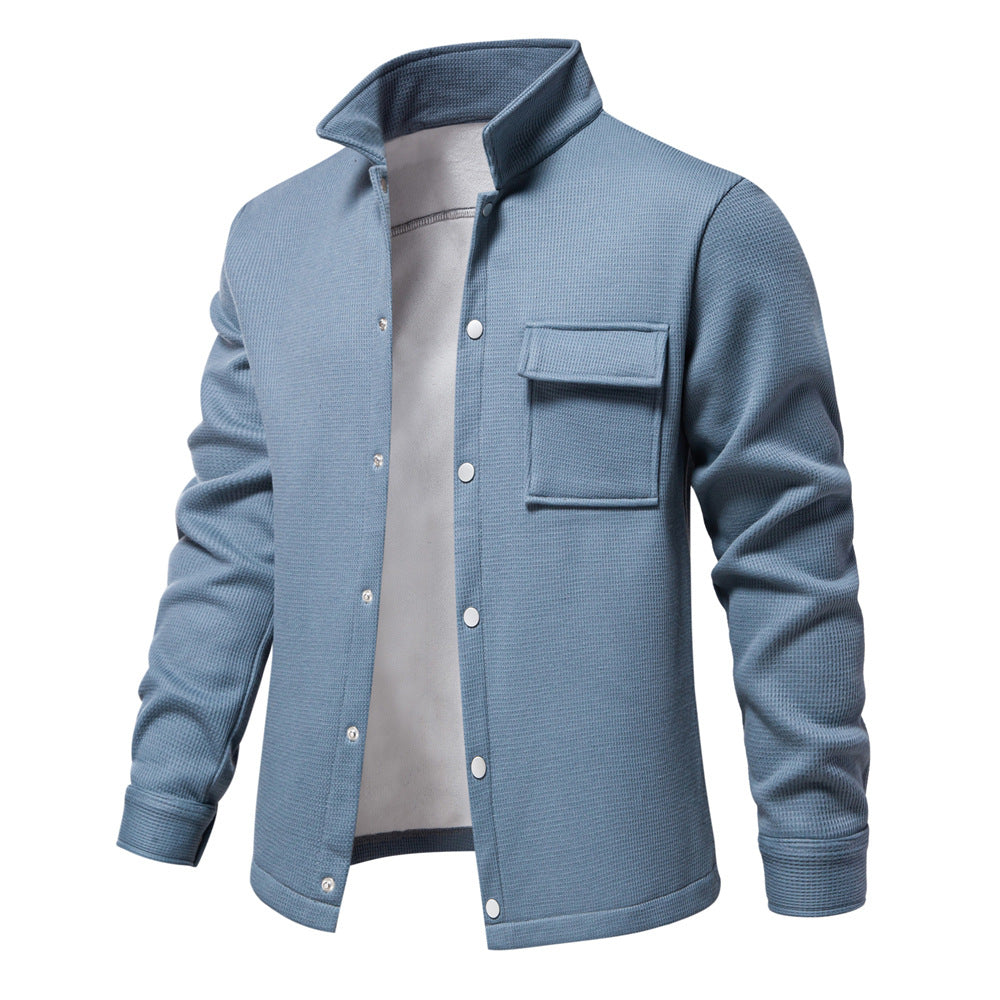 Men's knitted jacket Solid cotton Two-button lightweight unlined sport jacket