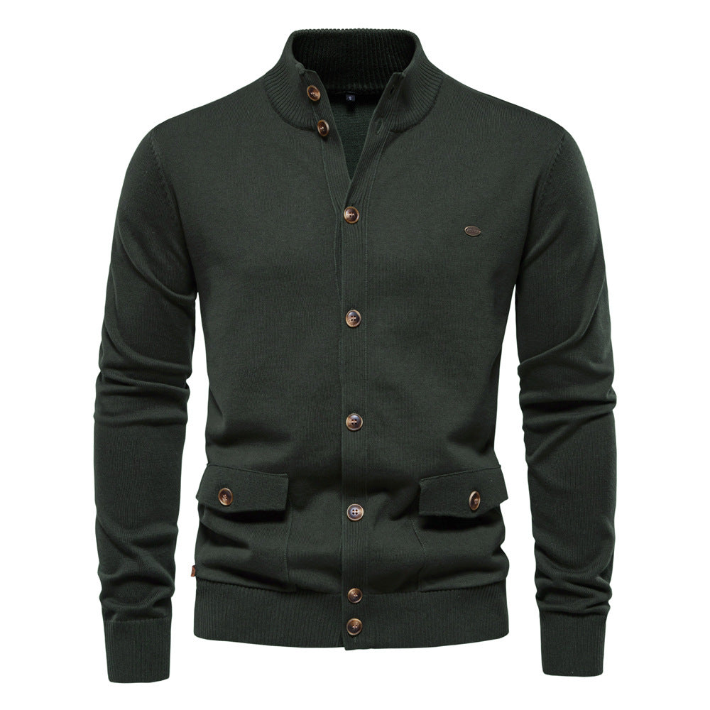 Men's sweater cotton cardigan high quality business casual solid color autumn and winter S-2XL