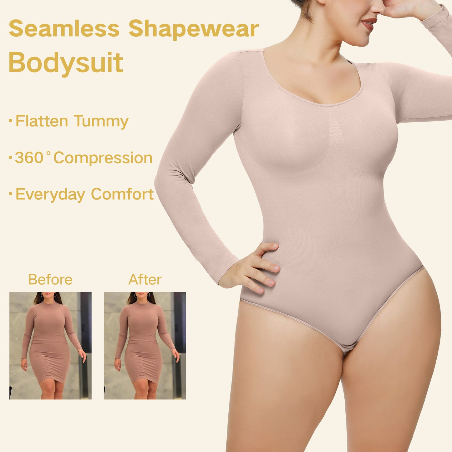 Slimming Bodysuit for Women Slimming Bodysuit for Women Bodysuit Women Bottoming Shirt Long Sleeve Corset Romper Underwear Body Shaper Seamless One-Piece Corset