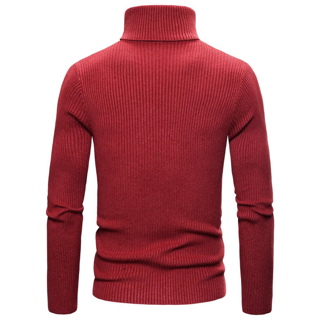 Men's knitted sweater high collar scarf collar solid color plus velvet warm large size M-3XL