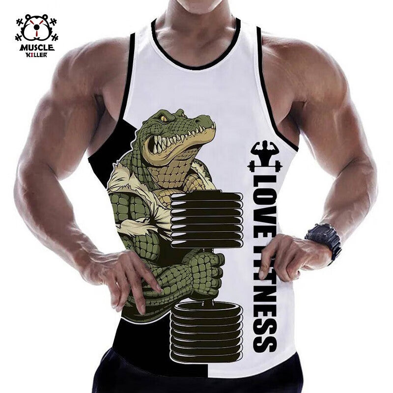 Muscle Killer Muscle Animal Sports Leisure Gym Wait Lifting Running Bodysuit Loose Dumbbell & Barbell Elastic