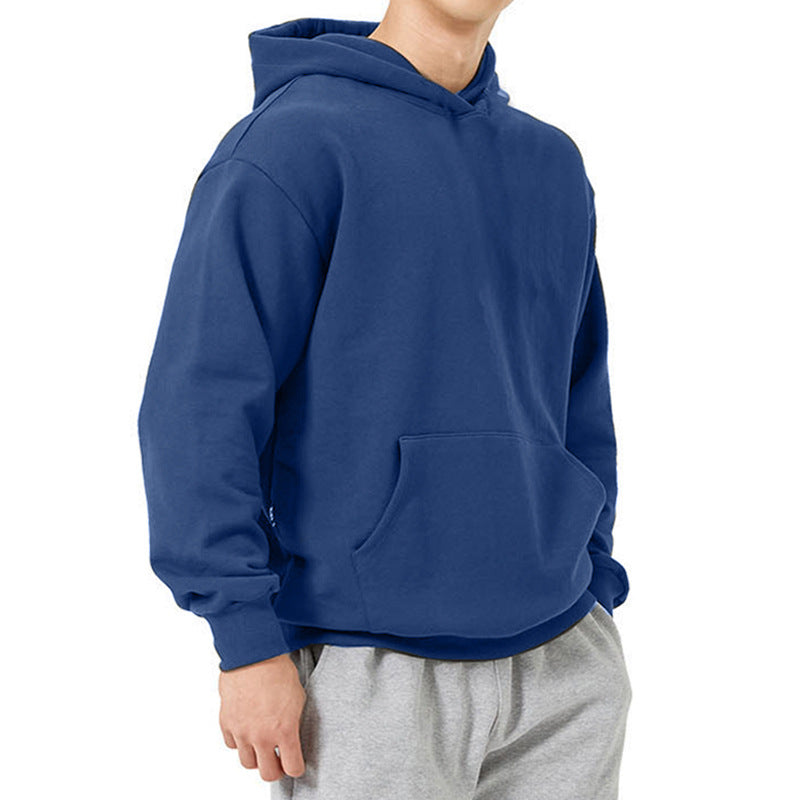 Men's sweatshirts, trendy loose solid color warm hoodies, large sizes M-3XL